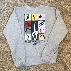 Gildan Gray Gymnastics Graphic Crewneck Sweatshirt
